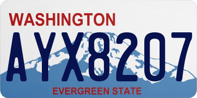 WA license plate AYX8207