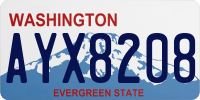 WA license plate AYX8208