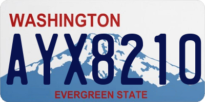 WA license plate AYX8210