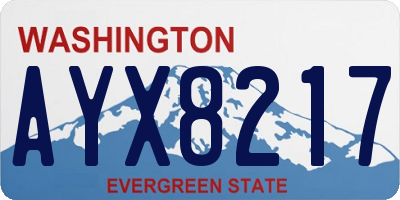 WA license plate AYX8217