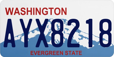 WA license plate AYX8218