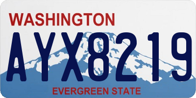 WA license plate AYX8219