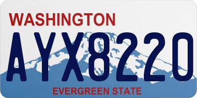 WA license plate AYX8220