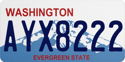 WA license plate AYX8222