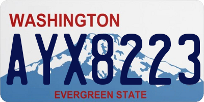 WA license plate AYX8223