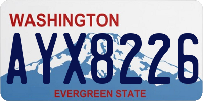 WA license plate AYX8226