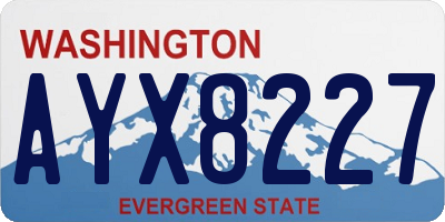 WA license plate AYX8227