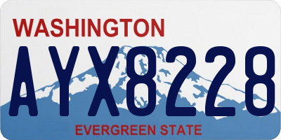 WA license plate AYX8228