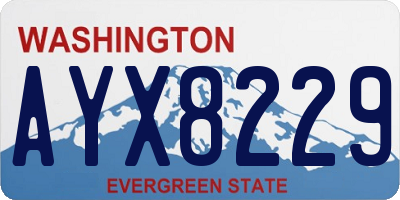 WA license plate AYX8229