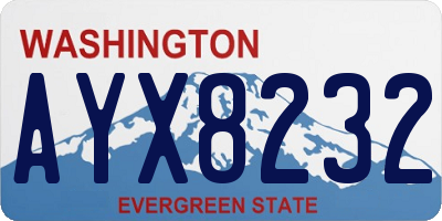 WA license plate AYX8232