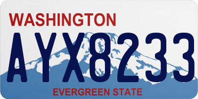 WA license plate AYX8233