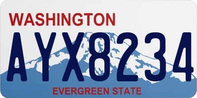 WA license plate AYX8234