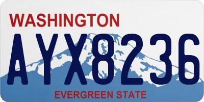 WA license plate AYX8236