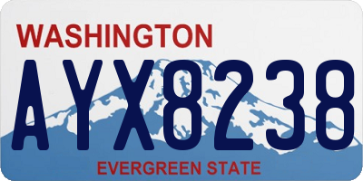 WA license plate AYX8238