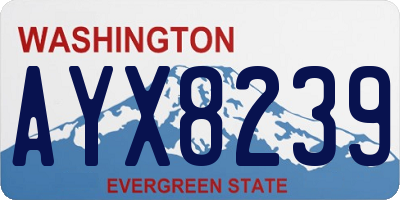 WA license plate AYX8239