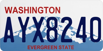 WA license plate AYX8240