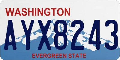 WA license plate AYX8243