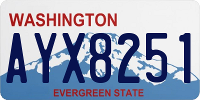 WA license plate AYX8251