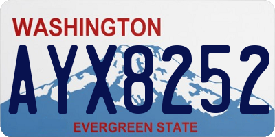 WA license plate AYX8252