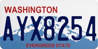 WA license plate AYX8254