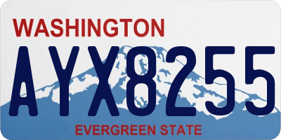 WA license plate AYX8255