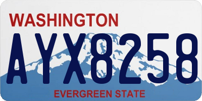 WA license plate AYX8258