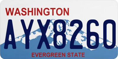 WA license plate AYX8260