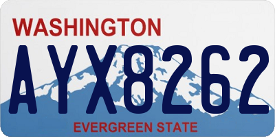 WA license plate AYX8262