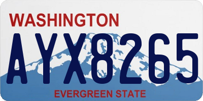 WA license plate AYX8265