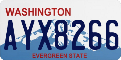 WA license plate AYX8266