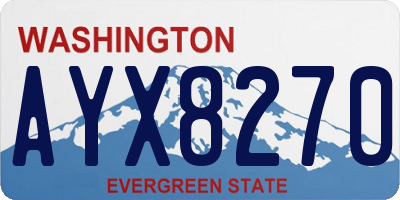 WA license plate AYX8270