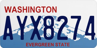 WA license plate AYX8274