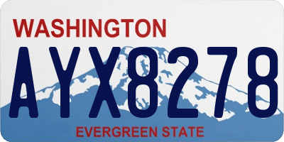 WA license plate AYX8278