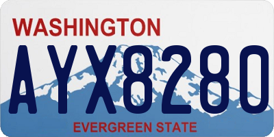 WA license plate AYX8280