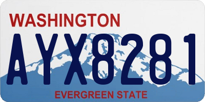 WA license plate AYX8281