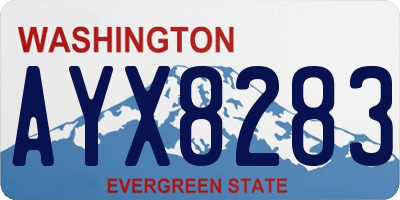 WA license plate AYX8283