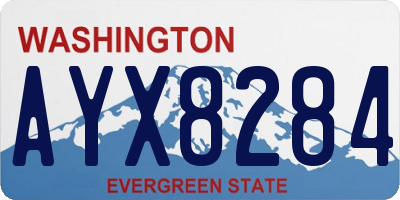 WA license plate AYX8284