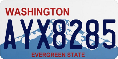 WA license plate AYX8285