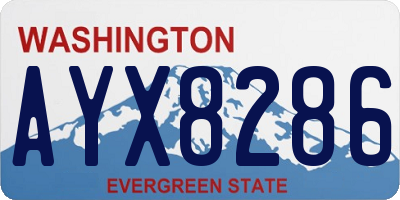 WA license plate AYX8286