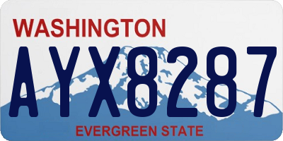 WA license plate AYX8287