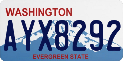 WA license plate AYX8292