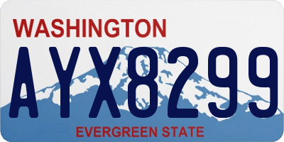 WA license plate AYX8299