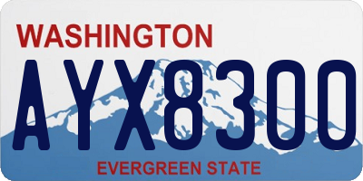 WA license plate AYX8300