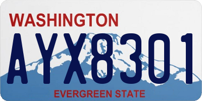 WA license plate AYX8301