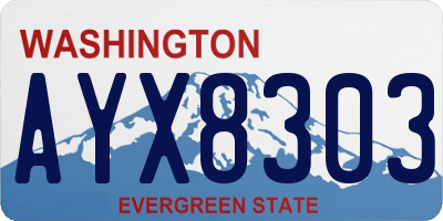 WA license plate AYX8303