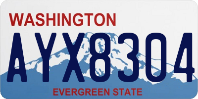 WA license plate AYX8304