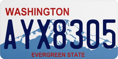 WA license plate AYX8305