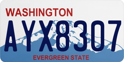 WA license plate AYX8307