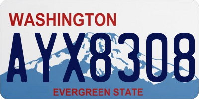 WA license plate AYX8308