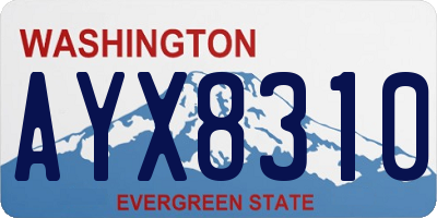 WA license plate AYX8310